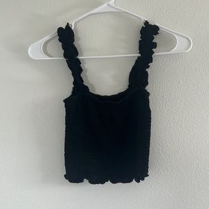 shein black ribbed tank top